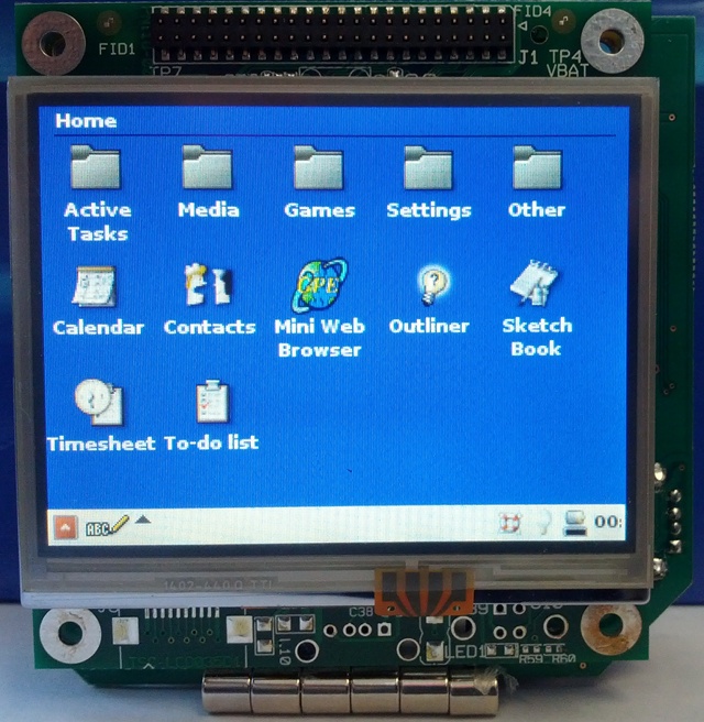 The front side of a TSC‑35 running GPE, a Free/Libre Software palmtop environment, on Medallion Linux
